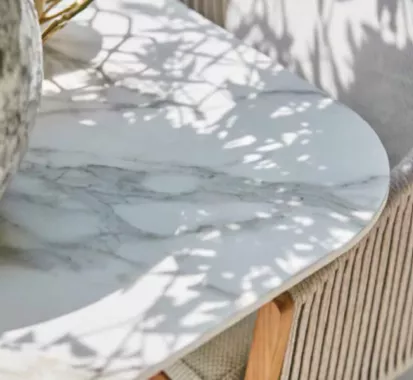Grande Table Repas PALERMO 240 Sable Camel & Pierre Céramique – SUNS Outdoor Furniture | Mobilier Outdoor Côte d'Azur