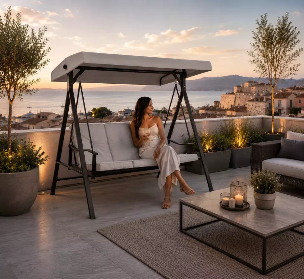 Balancelle 2 à 3 Places Convertible Daybed MONTEZZA – Design Italien Contemporain Monaco & Provence Alpes Côte d’Azur