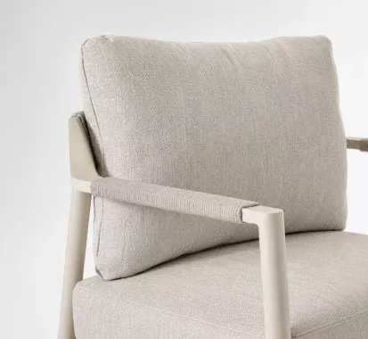 SALON DE JARDIN 4 PLACES ALUMINIUM CORDES DESIGN -