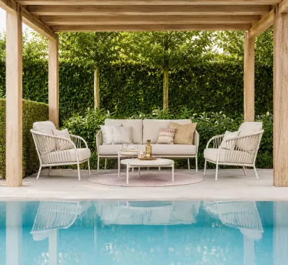 SALON DE JARDIN ALUMINIUM CORDES - NAPPA SUNS OUTDOOR
