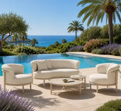 ENSEMBLE SALON DE JARDIN ALUMINIUM - JAMARO DESIGN ITALIEN