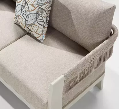 Salon BORROMEO 7 Places – Design Claudio Bellini, mobilier extérieur haut de gamme aluminium et corde | Azur Lounge Antibes