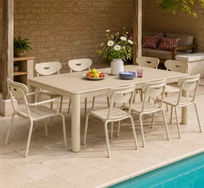 Table de Jardin Extensible ALUMIA 180/240 cm Full Aluminium | Cannes, Nice, Toulon, Monaco