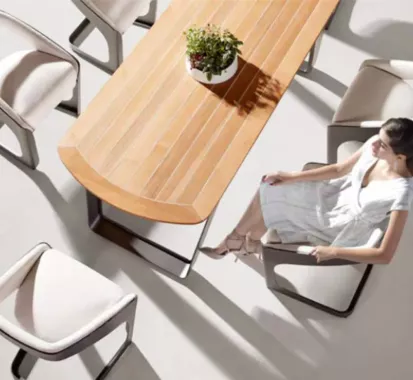 Fauteuil chaise de repas extérieur luxe Pininfarina ONDA – Antibes Cannes Monaco