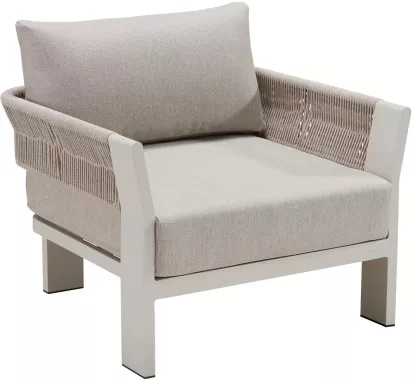 Salon BORROMEO 4 Places – Design Claudio Bellini, mobilier extérieur haut de gamme aluminium et corde | Azur Lounge Antibes