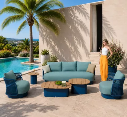 salon 5 places AIO bleu design