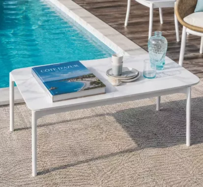 ENSEMBLE SALON DE JARDIN 5 PLACES RESINE ET ALUMINIUM PREMIUM - COMINA