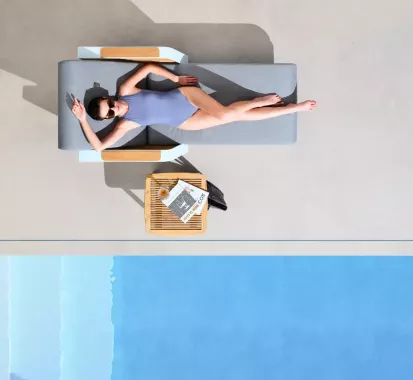 Bain de soleil WING Pininfarina – Aluminium design italien | Caribbean Patio