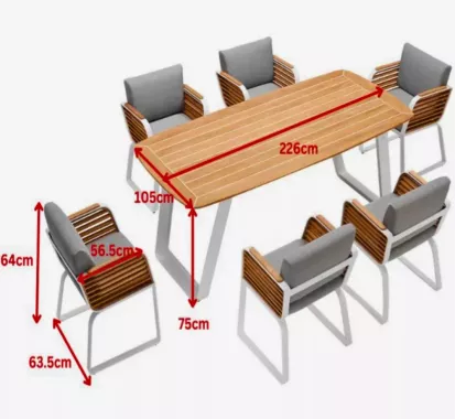 Ensemble Repas Extérieur WING by Pininfarina table et 6 fauteuils design – Mobilier Design Haut de Gamme Monaco et Côte d’Azur