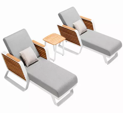 Table d'Appoint WING - Design Pininfarina | Teck Massif et Aluminium Blanc Monaco & PACA