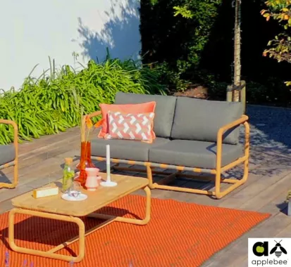 Table Basse Dolce – Apple Bee : design épuré, matériaux durables et plateau spacieux pour sublimer vos extérieurs aux Antilles