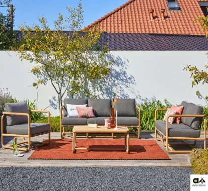 Fauteuil Salon de Jardin Dolce – Apple Bee : design épuré, confort optimal et matériaux résistants pour vos extérieurs Antilles