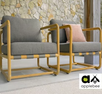 Fauteuil Salon de Jardin Dolce – Apple Bee : design épuré, confort optimal et matériaux résistants pour vos extérieurs Antilles
