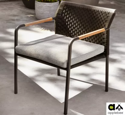 Ensemble repas extérieur table et fauteuil aluminium ELLE Apple Bee – Élégance et design outdoor d’exception | Côte d’Azur