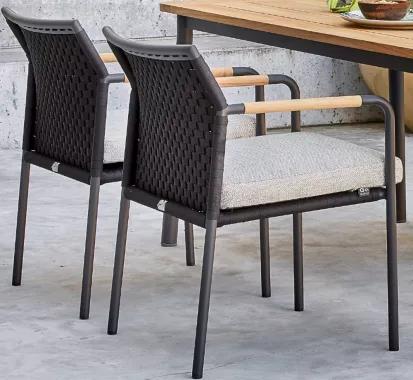 Ensemble repas extérieur table et fauteuil aluminium ELLE Apple Bee – Élégance et design outdoor d’exception | Côte d’Azur