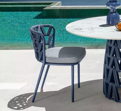 CHAISE DE TABLE DESIGN ALU SWIPE - TALENTI