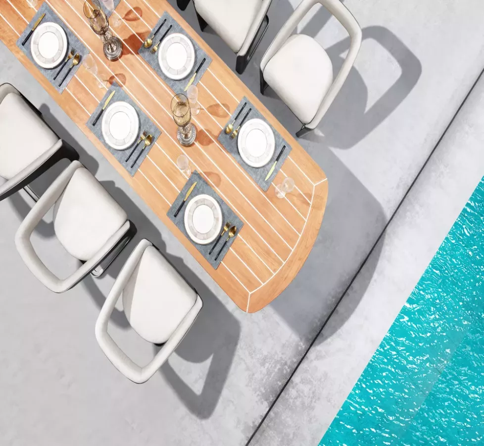 Table à manger Onda - Pininfarina | Mobilier haut de gamme | Jusqu’à 10 personnes | Martinique, Guadeloupe, Saint-Martin