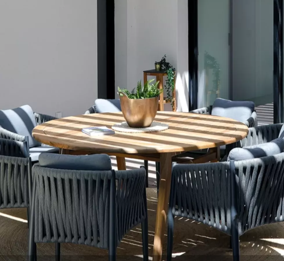 TABLE TECK PREMIUM RONDE 6 à 8 PERS OASIS - MEDICIS FR