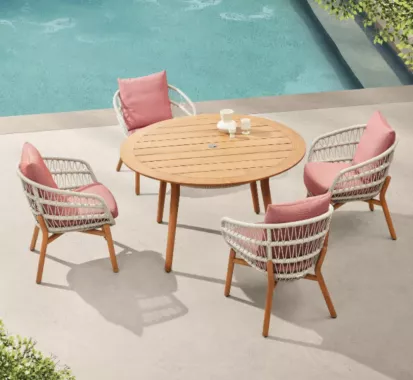 TABLE RONDE ALU/TECK - VASCA CLAUDIO BELLINI