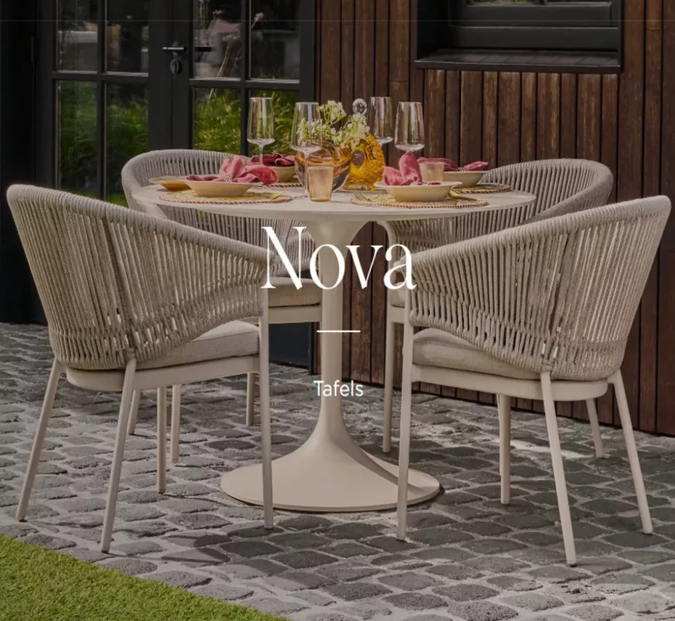 copy of TABLE A MANGER RONDE ALU PLATEAU CERAMIQUE PIERRE - NOVA SUNS