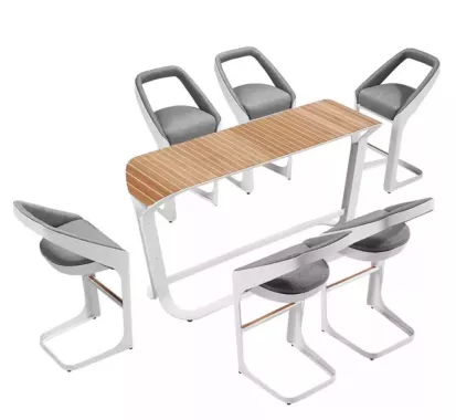 Ensemble bar table & 4 chaises hautes design – Onda Pininfarina