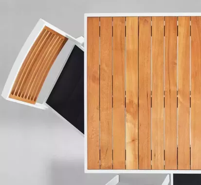 Ensemble bar YORK 6 places – Teck & aluminium extérieur Antilles