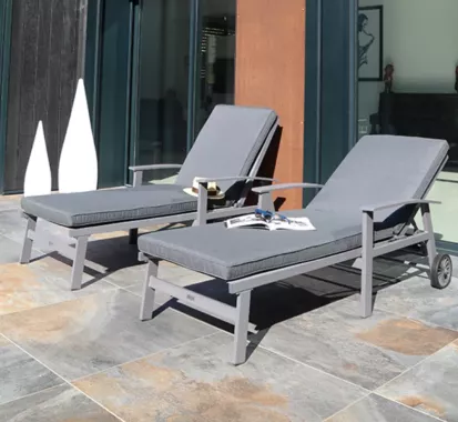 Transat VOLCANIA MEDICIS – Bain de soleil aluminium French Riviera Azur Lounge Antibes