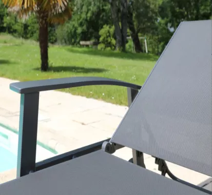sun loungers aluminium black Nice French Riviera Azur Lounge