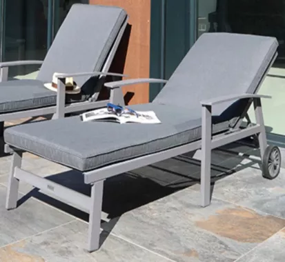 sun loungers aluminium black Nice French Riviera Azur Lounge