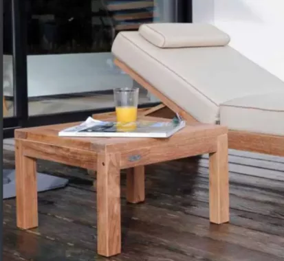 Table d’appoint en teck Tavoli 50 – Élégance naturelle pour l’extérieur