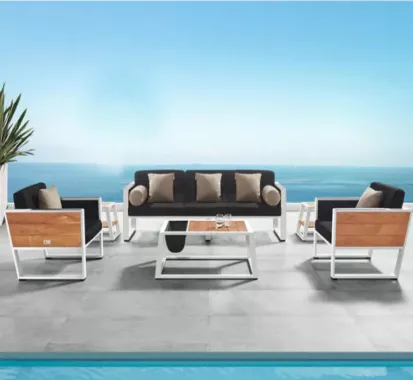 Salon de jardin alu haut de gamme YORK – Élégance Antilles