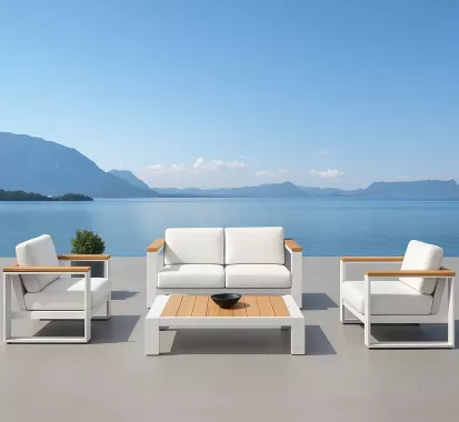 SALON DE JARDIN CAMBUSA 4 PLACES DESIGN ITALIEN - CLAUDIO BELLINI