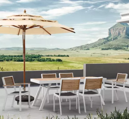 copy of ENSEMBLE TABLE & 4 CHAISES DE JARDIN - YORK BLANC