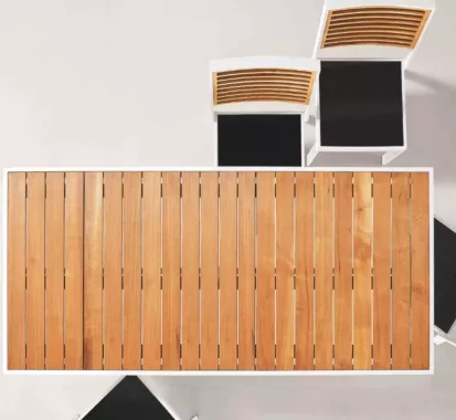 copy of ENSEMBLE TABLE & 4 CHAISES DE JARDIN - YORK BLANC