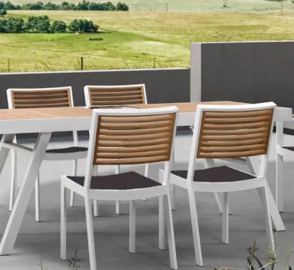 copy of ENSEMBLE TABLE & 4 CHAISES DE JARDIN - YORK BLANC