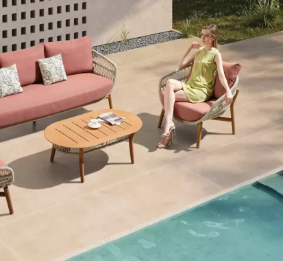 ENSEMBLE SALON DE JARDIN 4-5 PLACES DESIGN - VASCA CLAUDIO BELLINI