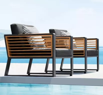 Salon de jardin NEW YORK 4 places | Design outdoor luxe Côte d’Azur