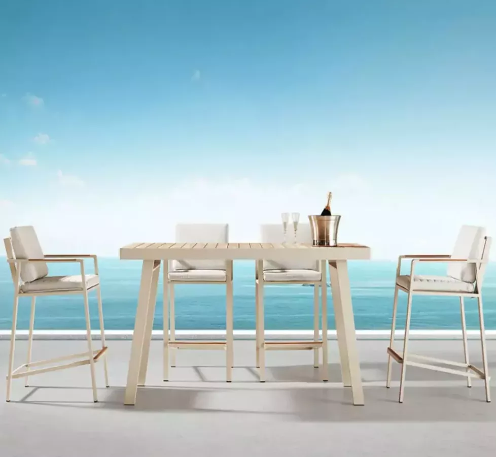 ENSEMBLE TABLE HAUTE 6 CHAISES HAUTES BAR NOFI
