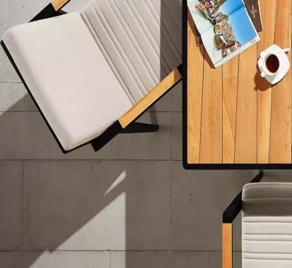 Ensemble repas EMOTI HIGOLD – 6 fauteuils aluminium gris anthracite | Élégance & confort extérieur en Provence-Alpes-Côte d’Azur