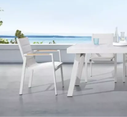 ENSEMBLE TABLE CERAMIQUE/ALU & 6 CHAISES NOFI 2.0