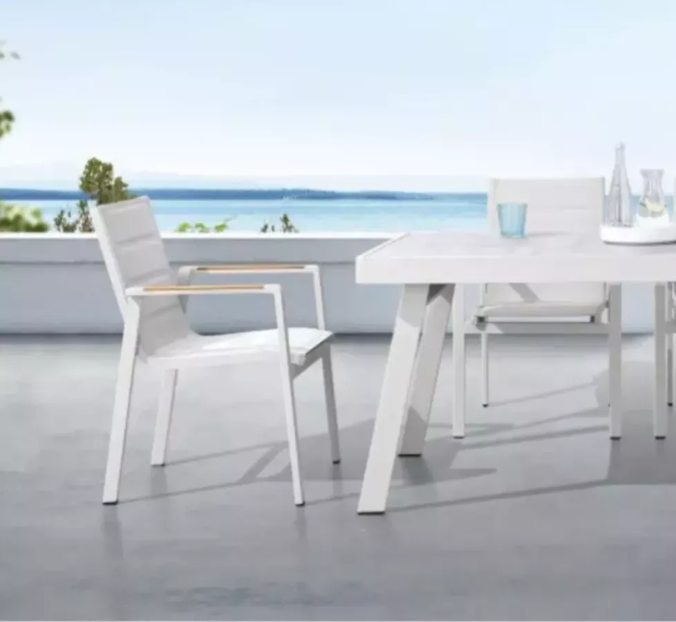 ENSEMBLE TABLE CERAMIQUE/ALU & 6 CHAISES NOFI 2.0