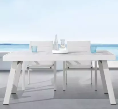 ENSEMBLE TABLE CERAMIQUE & 6 CHAISES ALU/TECK DESIGN - NOFI 2.0