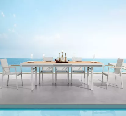 ENSEMBLE GRANDE TABLE EXTENSIBLE & 10 CHAISES - NOFI 2.0