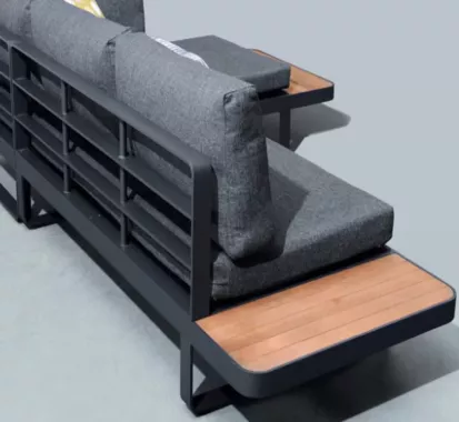 ENSEMBLE SALON DE JARDIN TECK/ALU - CARIBBEAN