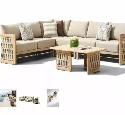 ENSEMBLE SALON CANAPE ANGLE TECK - RIVA CLAUDIO BELLINI