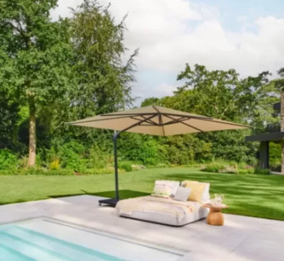 PARASOL PALMOLI 3x3 SUNBRELLA AVEC BASE ROULETTE - SUNS OUTDOOR