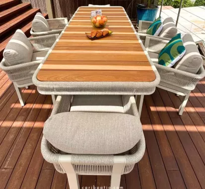 Ensemble salle à manger extérieur design Italien Borromeo