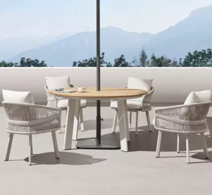 TABLE RONDE AIO AVEC 4 FAUTEUILS CLAUDIO BELLINI