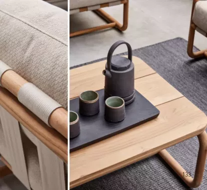 Salon DOLCE en Teck & Beige – Best-seller en Martinique, Guadeloupe, St-Martin