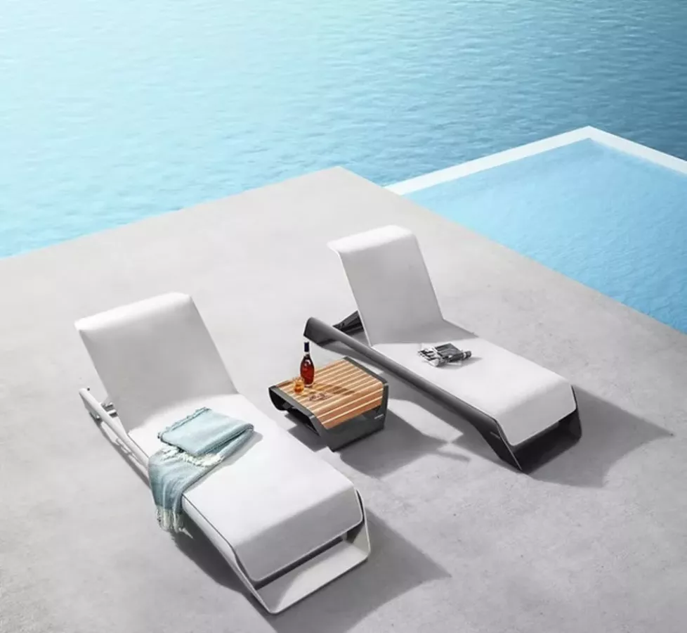 BAIN DE SOLEIL X 2 AVEC TABLE D'APPOINT - ONDA PININFARINA